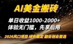 （16972期）AI美金搬砖，单日收益1000-2000+，2025风口项目，可以副业，可以全职，可以工作室放大