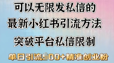 最新“摆烂式”引流打法，小红书私信引流，单天引流100+-OG网创