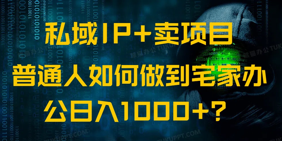 （14400期）私域IP+卖项目，普通人如何做到宅家办公实现日入1000+-OG网创