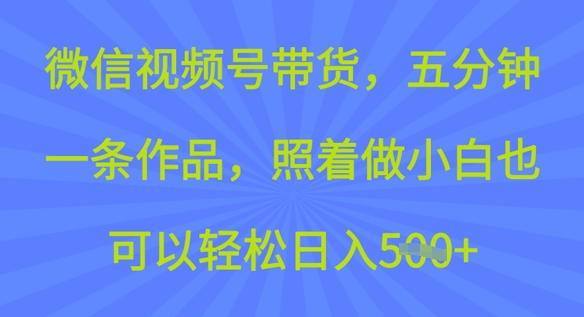 微信视频号带货，五分钟一条作品，照着做小白也可以轻松日入5张-OG网创